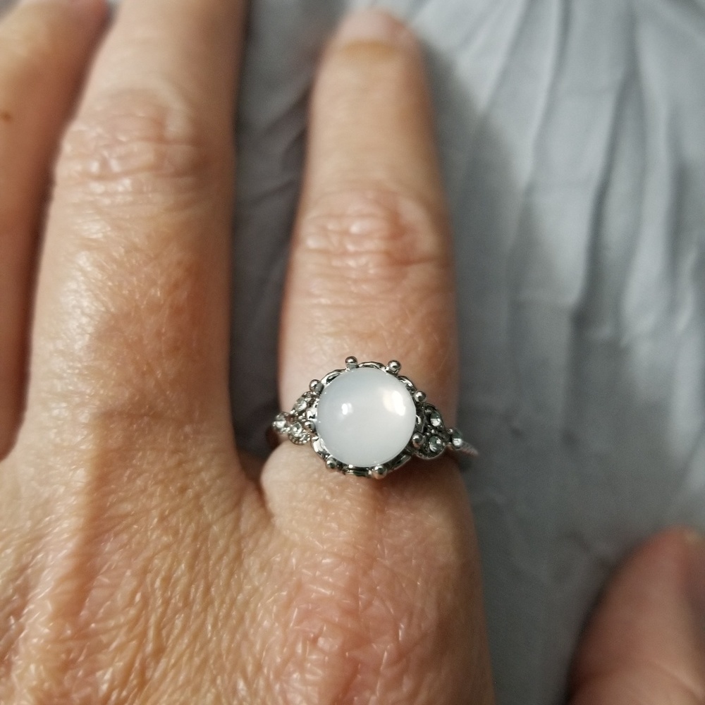 Silver Plated Moonstone Ring - Picture 6 of 8
